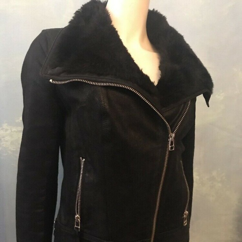 Vintage New Look Leather Bomber moto punk Jacket